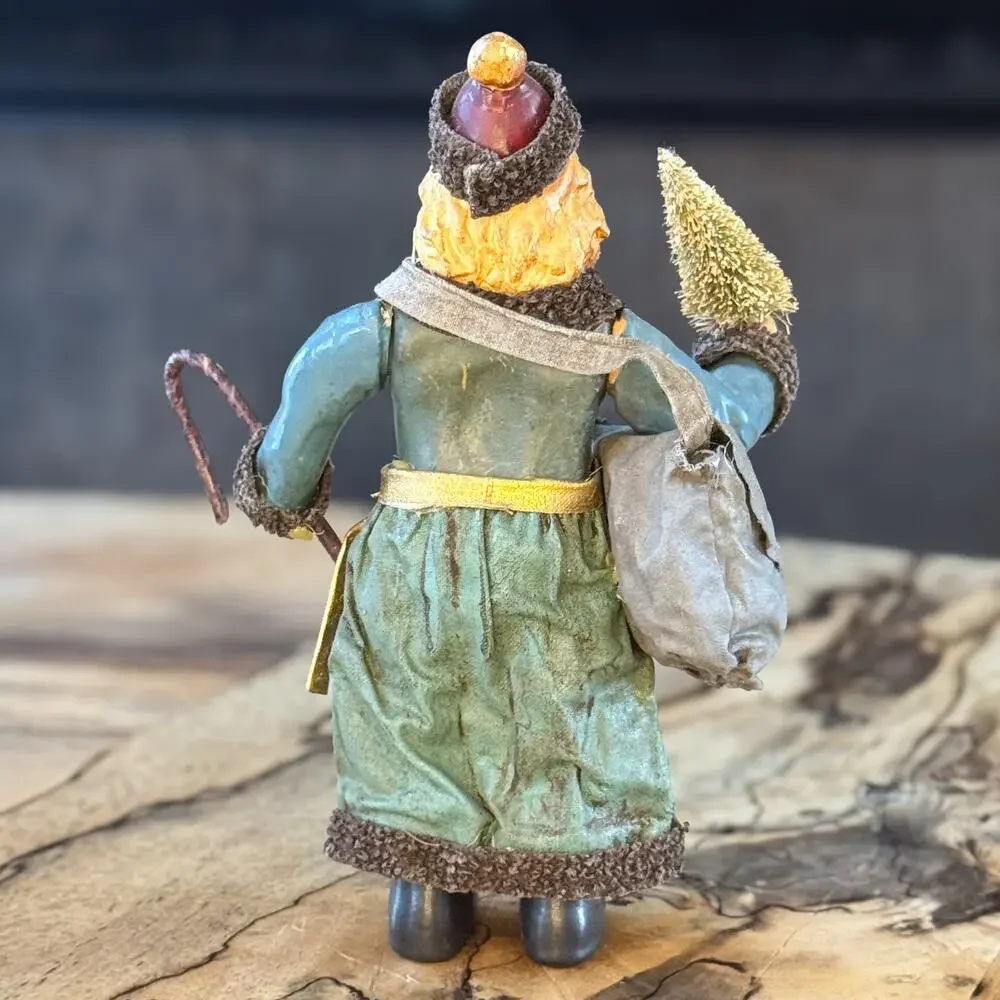 Vintage Kurt Adler Santa's World Fabriche' Old World Santa w Tree Figurine, 6.5" - Picture 4 of 9
